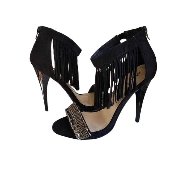Qupid High heels fringe beaded - Picture 1 of 9